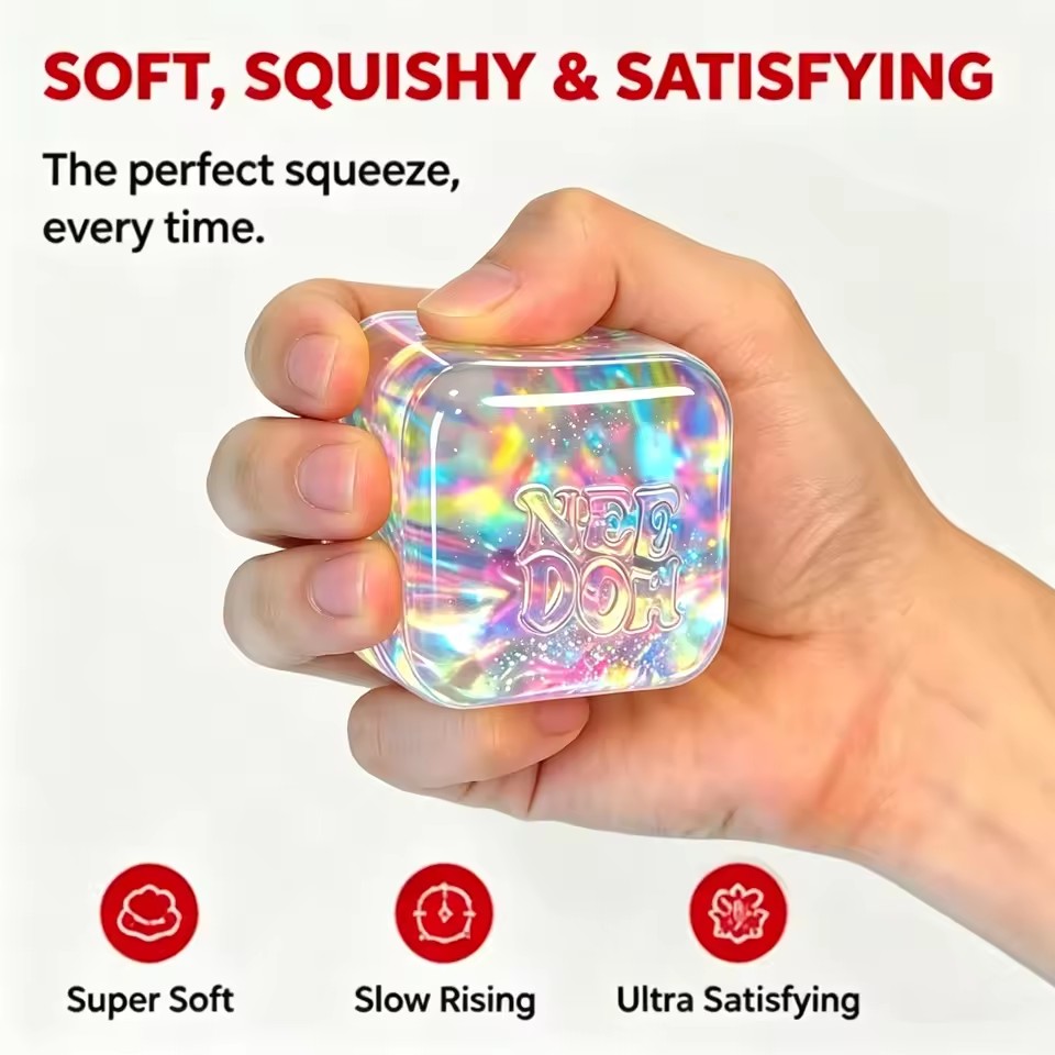 Nee Doh Holographic Ribbon Nic - đánh giá và giá Fidget Cube Original